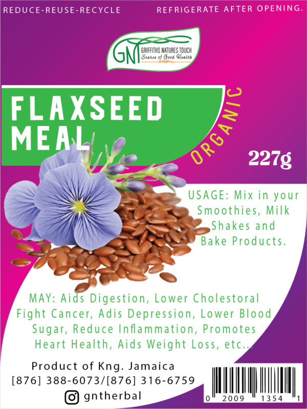 Flax seed meal label